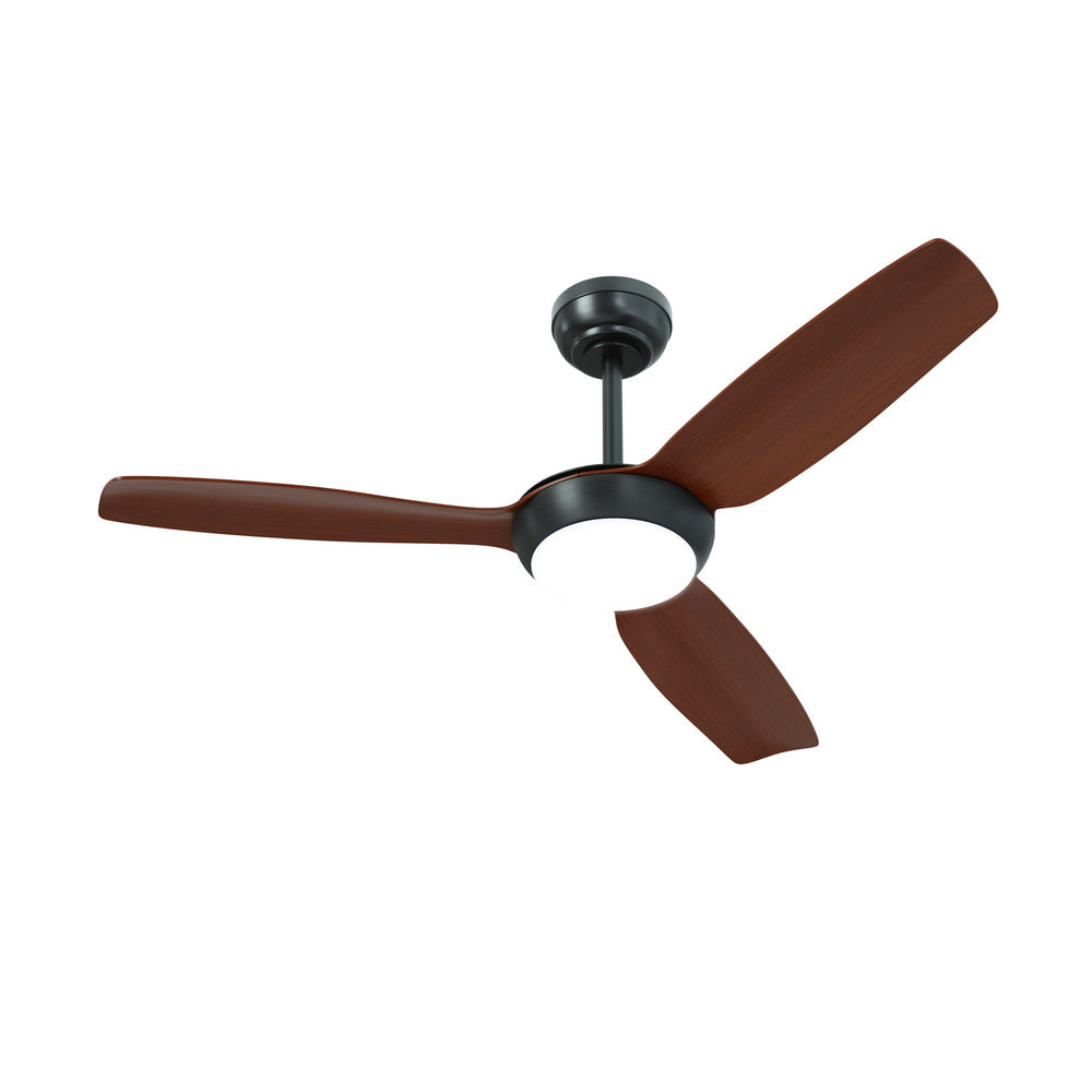 52" Ceiling Fan with Light DC Remote Control 5 Speed Walnut