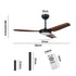 52" Ceiling Fan with Light DC Remote Control 5 Speed Walnut