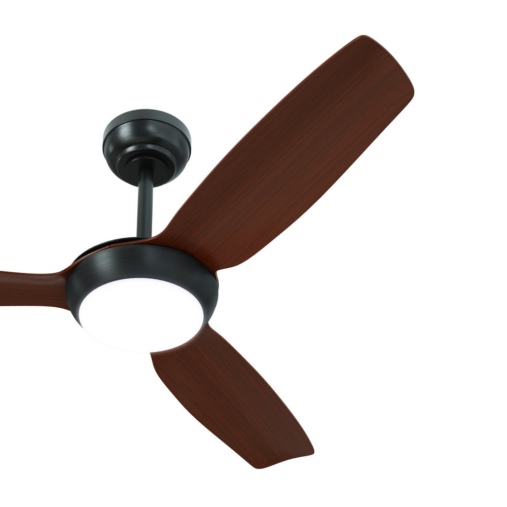 52" Ceiling Fan with Light DC Remote Control 5 Speed Walnut