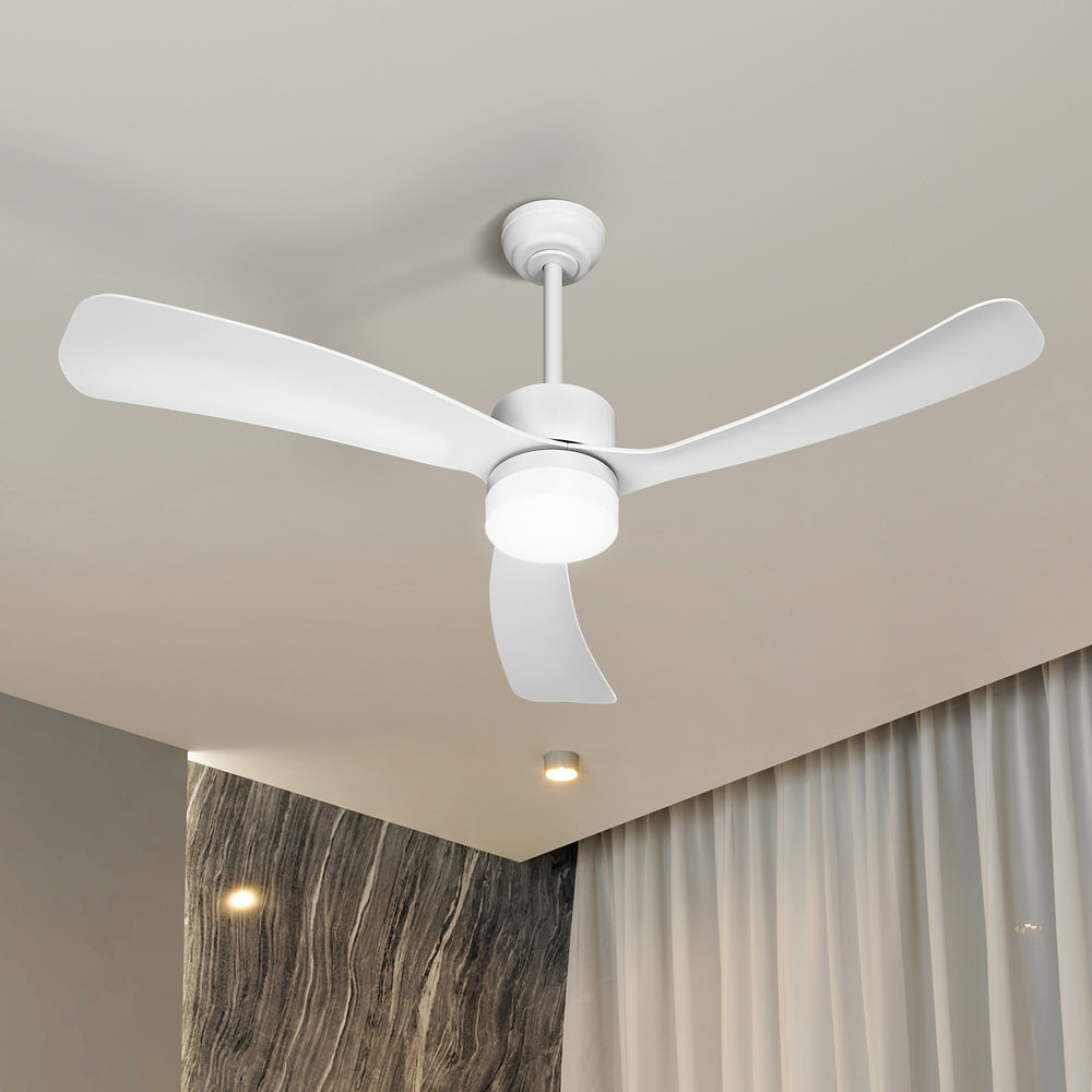 52" Ceiling Fan LED Light 5 Speed Fans Remote Control White