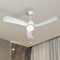 52" Ceiling Fan LED Light 5 Speed Fans Remote Control White