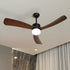52" Ceiling Fan LED Light 5 Speed Fans Remote Control Walnut