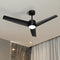 52" Ceiling Fan With Light DC Motor Remote Control Black