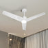 52" Ceiling Fan With Light DC Motor Remote Control White