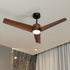 52" Ceiling Fan With Light DC Motor Remote Control Walnut