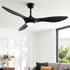 52-Inch Ceiling Fan DC Motor with Light and Remote, Black, 40W, 6 Speeds
