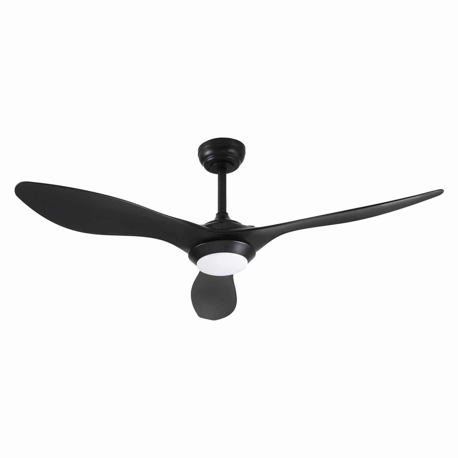 52-Inch Ceiling Fan DC Motor with Light and Remote, Black, 40W, 6 Speeds