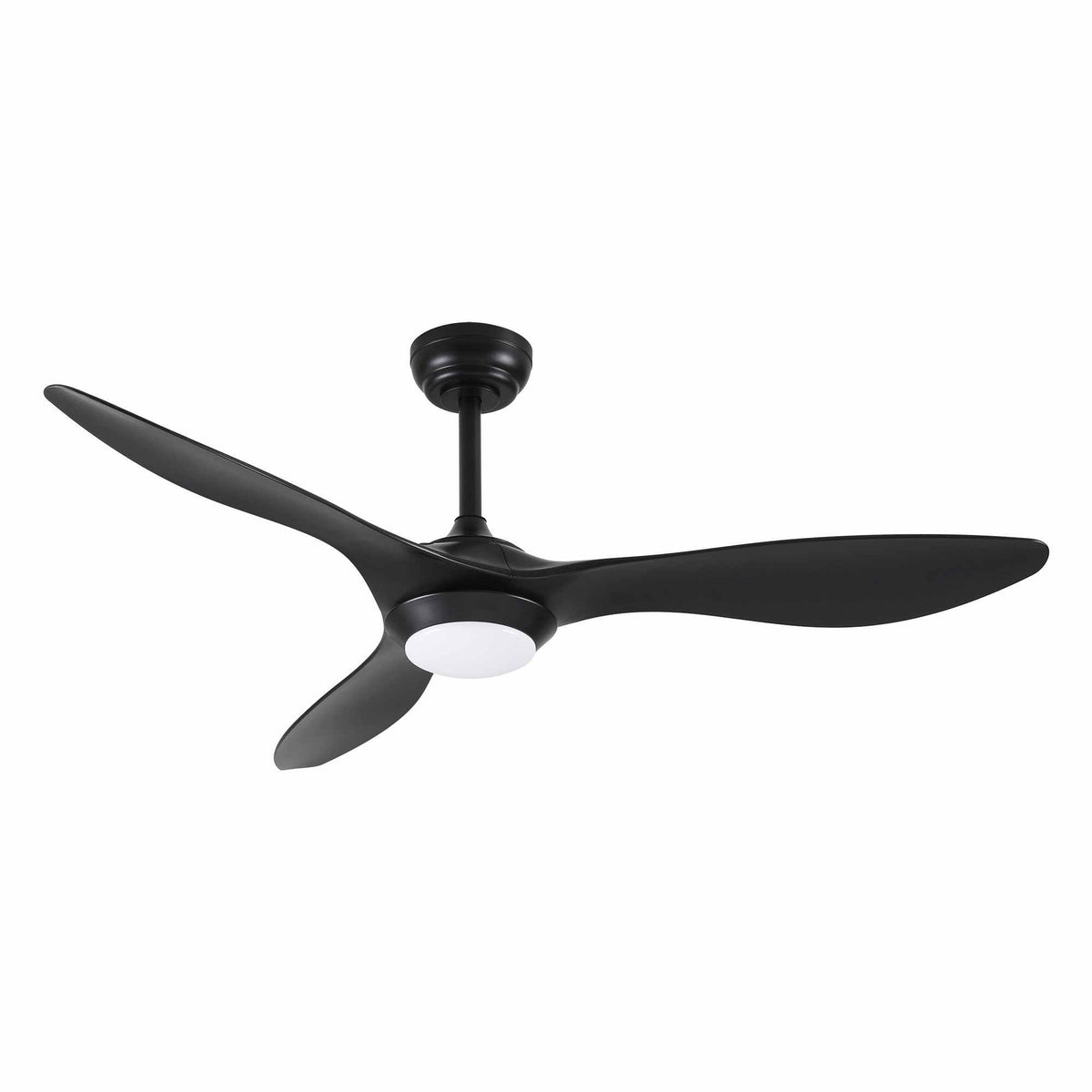 52-Inch Ceiling Fan DC Motor with Light and Remote, Black, 40W, 6 Speeds