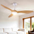 52 Inch Ceiling Fan DC Motor with Light and Remote Wood Finish Fixture