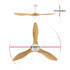 52 Inch Ceiling Fan DC Motor with Light and Remote Wood Finish Fixture