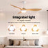 52 Inch Ceiling Fan DC Motor with Light and Remote Wood Finish Fixture