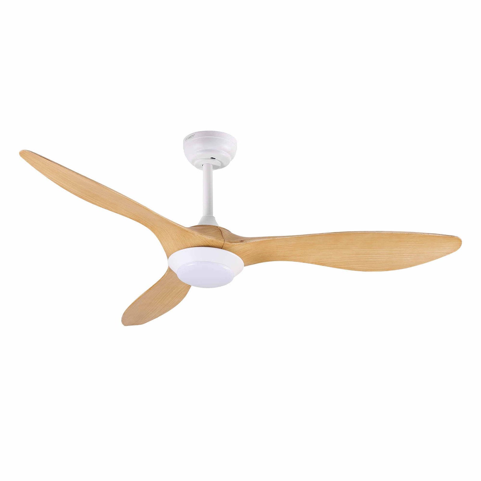 52 Inch Ceiling Fan DC Motor with Light and Remote Wood Finish Fixture