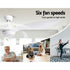 Ceiling Fan 52 Inch DC Motor with LED Light Remote 6 Speed White