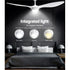 Ceiling Fan 52 Inch DC Motor with LED Light Remote 6 Speed White