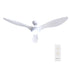 Ceiling Fan 52 Inch DC Motor with LED Light Remote 6 Speed White