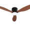 52 Inch DC Ceiling Fan with LED Light Remote Dark Wood Indoor Outdoor