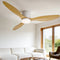 52'' Ceiling Fan DC Motor w/Light w/Remote - Light Wood
