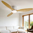52'' Ceiling Fan DC Motor w/Light w/Remote - Light Wood