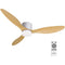 52" DC Ceiling Fan with LED Light Remote Control Light Wood