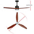 Devanti 52'' Ceiling Fan DC Motor 3 Blades w/Light - Dark Wood