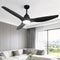 64 Inch Ceiling Fan DC Motor w/Light w/Remote - Black