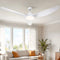 Ceiling Fan 64 Inch DC Motor with LED Light Remote 5 Speed White