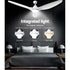 Ceiling Fan 64 Inch DC Motor with LED Light Remote 5 Speed White