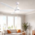 Devanti 48" Ceiling Fan with LED Light Remote Control DC Motor White