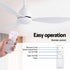 Devanti 48" Ceiling Fan with LED Light Remote Control DC Motor White