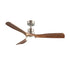 52" Ceiling Fan with Light Remote Control DC Motor Smart App Timber Blades Brown