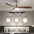 52" Ceiling Fan with Light Remote Control DC Motor Smart App Timber Blades Brown