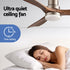 52" Ceiling Fan with Light Remote Control DC Motor Smart App Timber Blades Brown