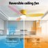52'' Ceiling Fan 3 Blades DC Motor w/Light w/Remote Yellow Pink Orange