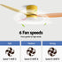 52'' Ceiling Fan 3 Blades DC Motor w/Light w/Remote Yellow Pink Orange