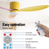 52'' Ceiling Fan 3 Blades DC Motor w/Light w/Remote Yellow Pink Orange