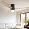 52'' Ceiling Fan 3 Blades Double-sided DC Motor w/Light w/Remote Light Wood and bLack