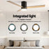 52'' Ceiling Fan 3 Blades Double-sided DC Motor w/Light w/Remote Light Wood and bLack