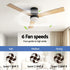 52'' Ceiling Fan 3 Blades Double-sided DC Motor w/Light w/Remote Light Wood and bLack