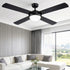 Ceiling Fan 52 Inch AC Motor with LED Light Remote 3 Speed Black