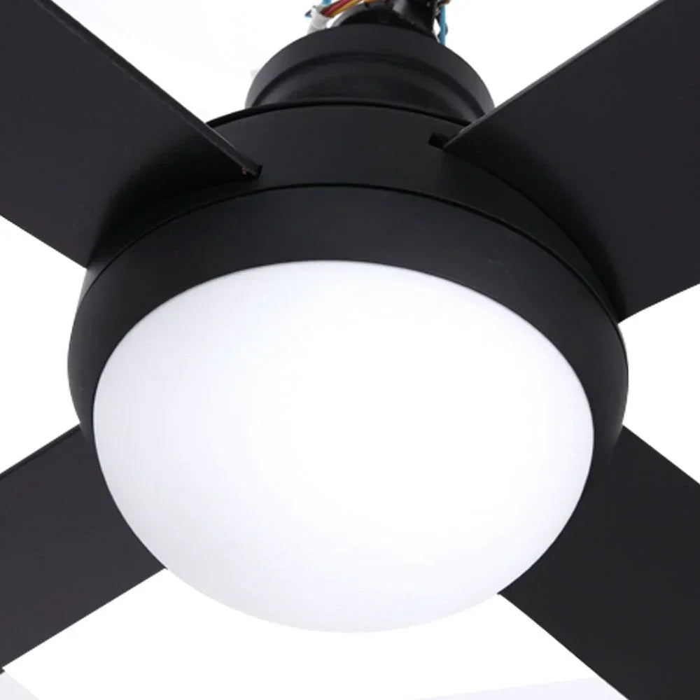 Ceiling Fan 52 Inch AC Motor with LED Light Remote 3 Speed Black
