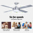 52" Ceiling Fan – LED Light, Remote Control, 6‑Speed DC Motor, Reverse Mode
