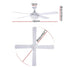 Ceiling Fan 52 Inch DC Motor with LED Light Remote 6 Speed White
