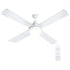 Ceiling Fan 52 Inch DC Motor with LED Light Remote 6 Speed White