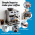 Coffee Machine Espresso Latte Maker with Grinder Milk Frother Steam Wand