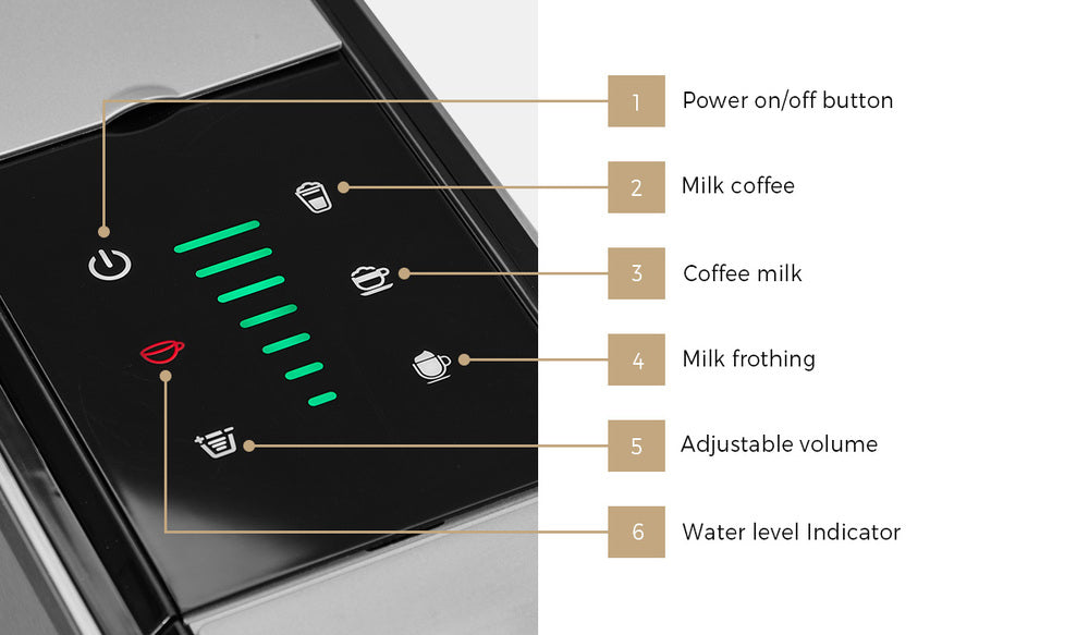 5in1 Capsule Coffee Machine Milk Frother Nespresso Pod Maker