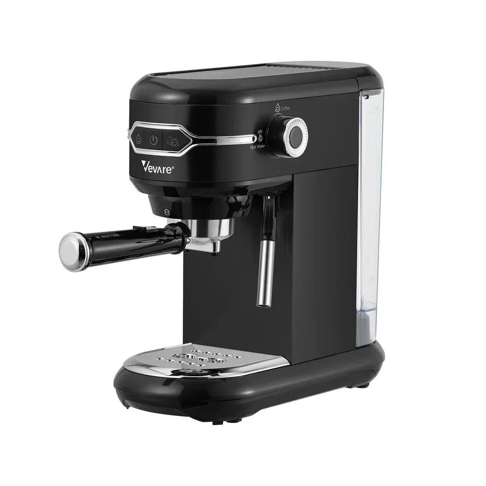 19‑Bar Espresso Coffee Maker – Milk Frother, 1L Tank, Black