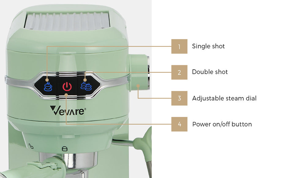 Coffee Machine Latter Cappuccino Maker 19 Bar Milk Frother Mint