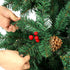 Christmas Tree 2.1M 7FT Xmas Decorations Green w/ LED Light and Pine Cones