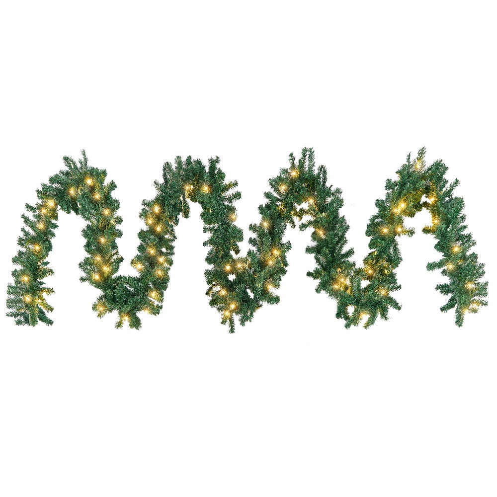 10M LED Pre Lit Christmas Garland Decor Green