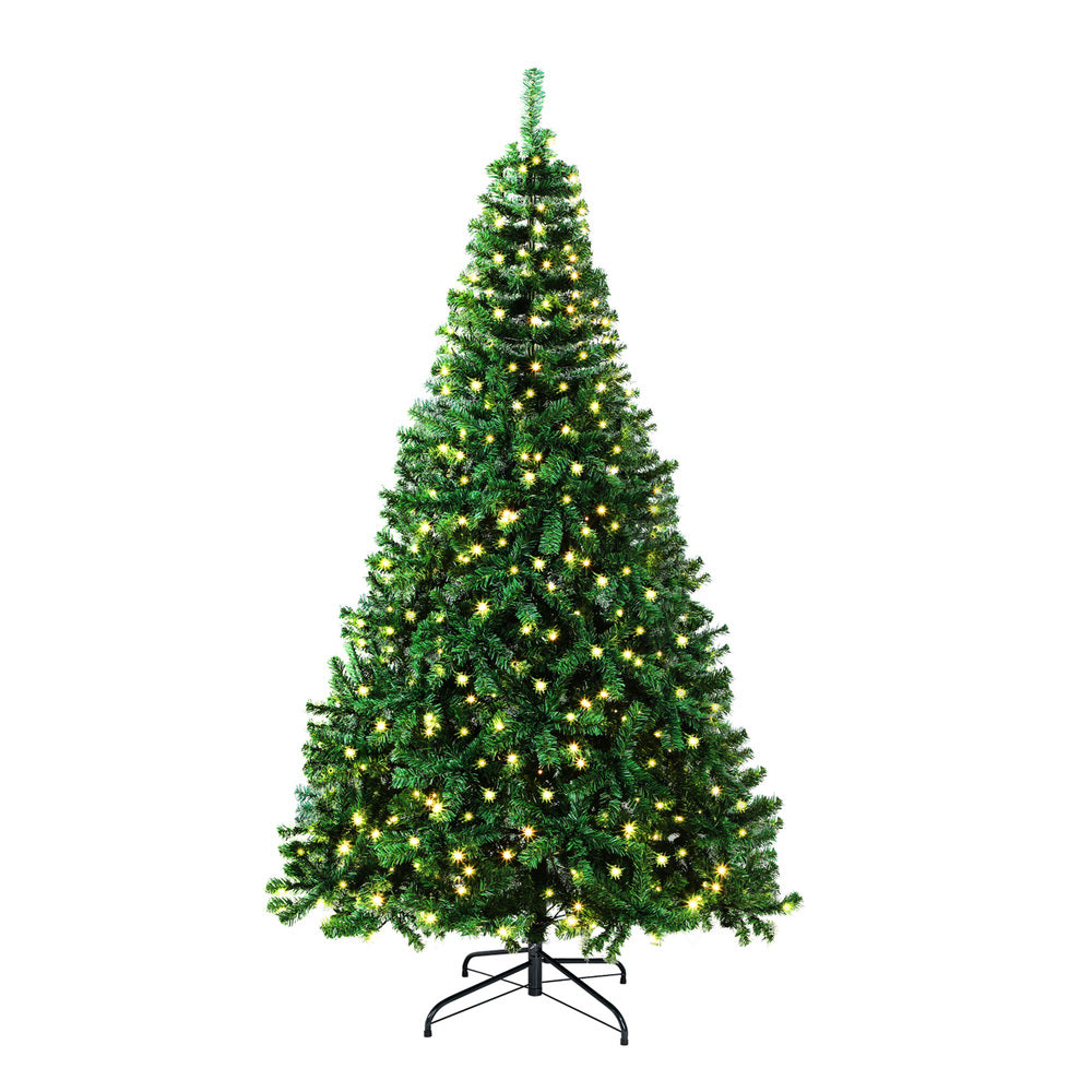 LED Christmas Tree 2.4M 8FT Green, 1450 Tips, 8 Modes, PVC Set